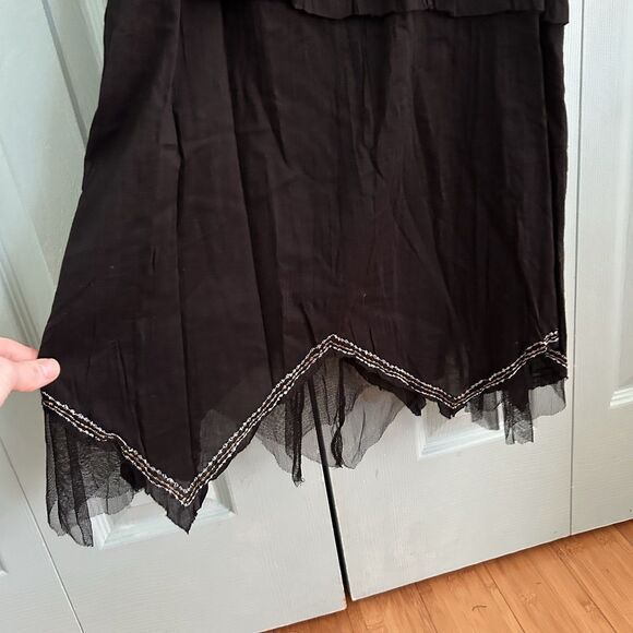 Glamor Angel Bohemian Witchy Black Maxi Dress Medium Whimsigoth Fairygrunge - Picture 8 of 11